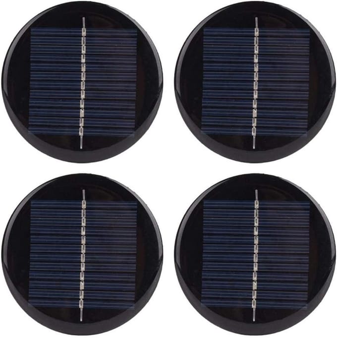 Dailygoody - 6V 80mm Rond Zonnepaneel - 4 Stuks - Efficiënt en Draagbaar Polycrystalline Silicon