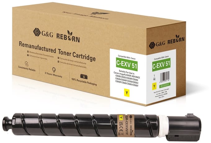 G&G 22051 tonercartridge 1 stuk(s) Compatibel Geel