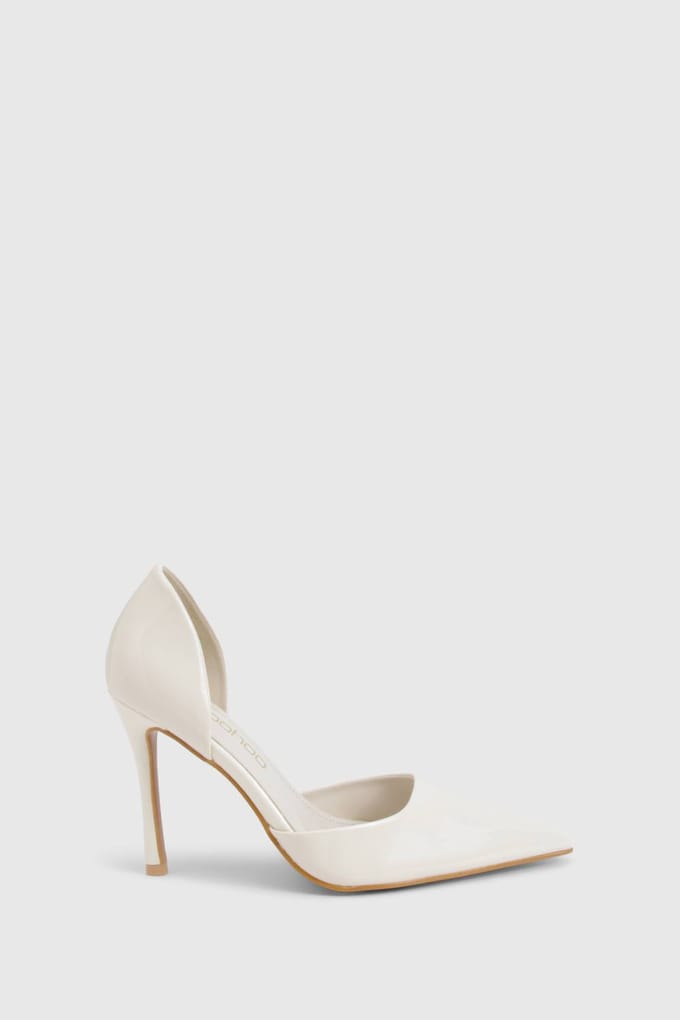 boohoo Dames Patent Cut Out Courtschoenen | Ecru | Maat: 39