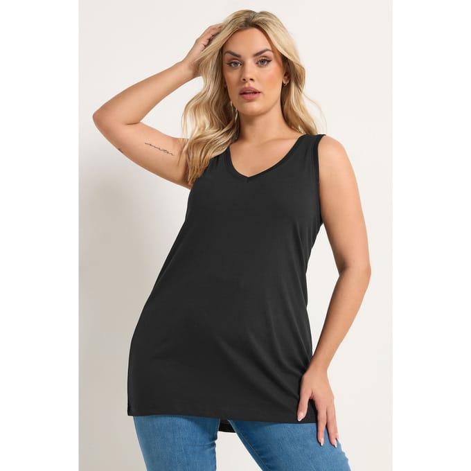 Yours Zwarte Core Hemd Met Vhals Size 42
