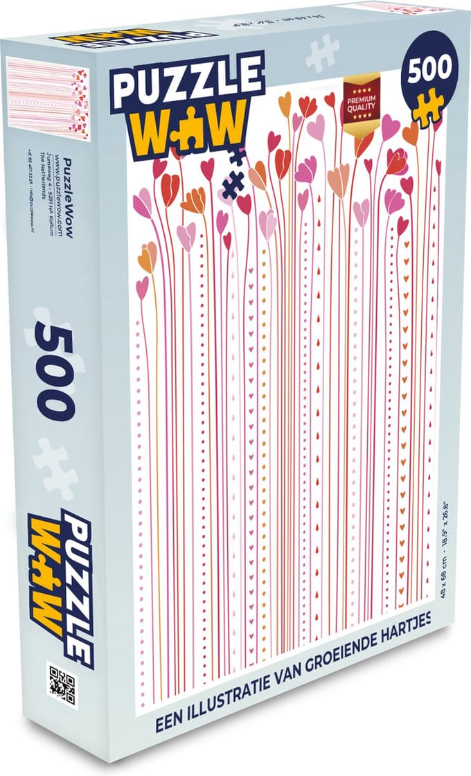 Puzzel Een illustratie van groeiende hartjes - Legpuzzel - Puzzel 500 stukjes