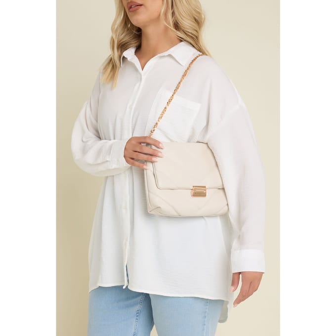 Yours Witte Gewatteerde Schoudertas Van Imitatieleersize One Size