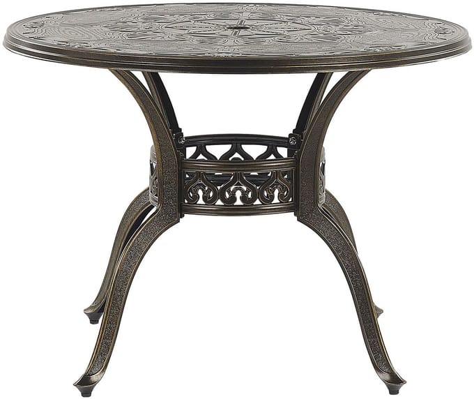 SAPRI - Tuintafel - Donkerbruin - 100 x 100 cm - Aluminium
