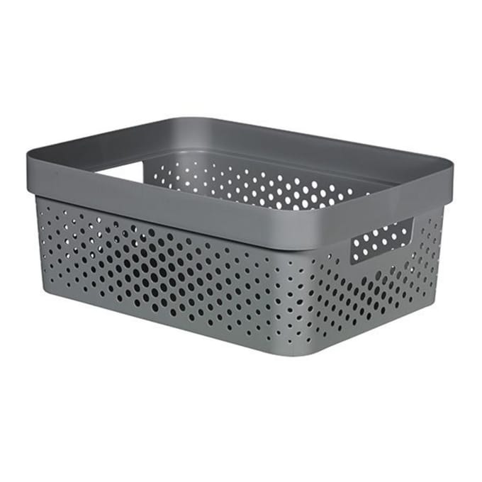 Curver Infinity Recycled Dots Opbergbox - 11 liter - Antraciet
