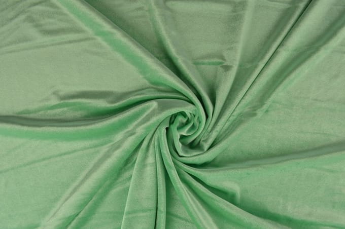 10 meter stretch fluweel - Mintgroen - 93% polyester - 7% elastaan