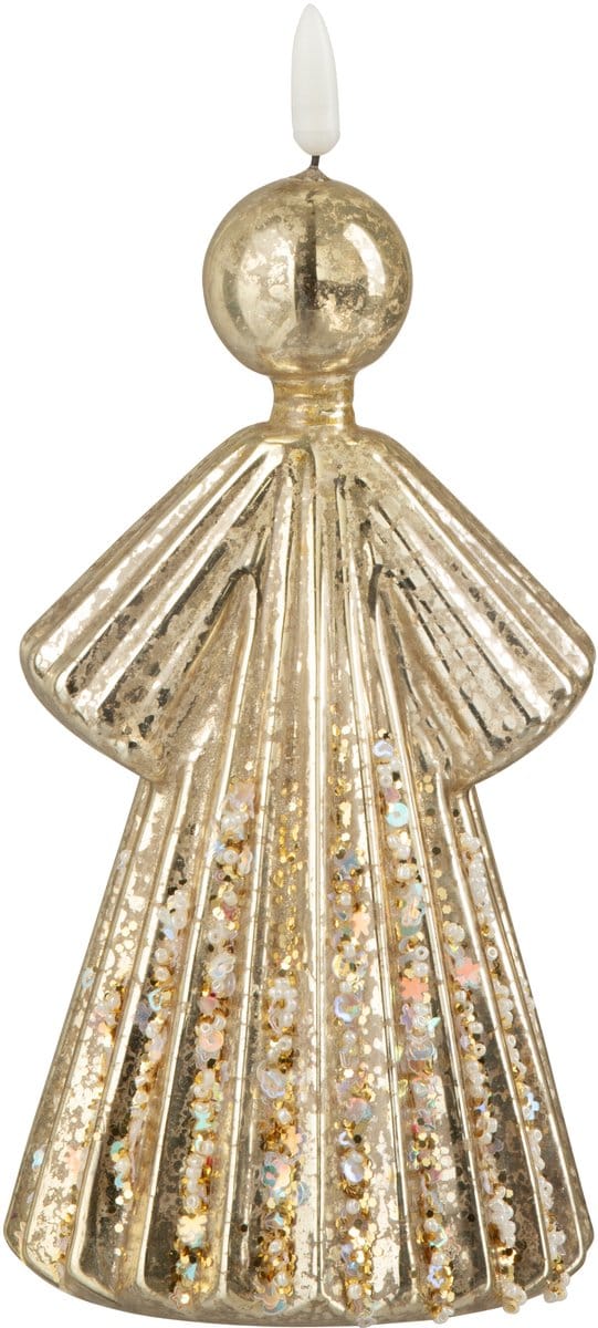 J-Line figuur Engel - glas - goud - large - LED