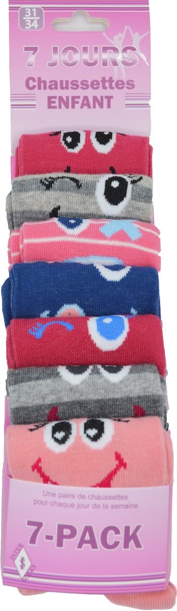 Meisjes 7-Pack - GIGGLE - maat 35/38 - 7 paar meisjes sokken InterSocks