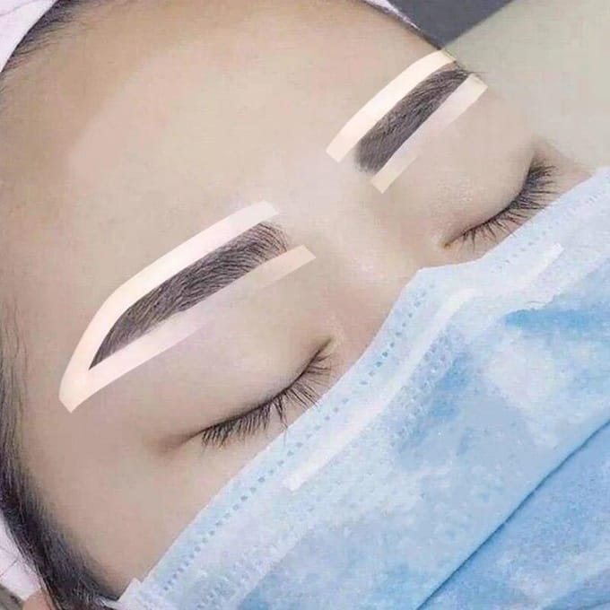 Lot de 6 paires d'autocollants jetables pour sourcils, guide de dessin, modèle auxiliaire, pochoir pour microblading, outil de maquillage white