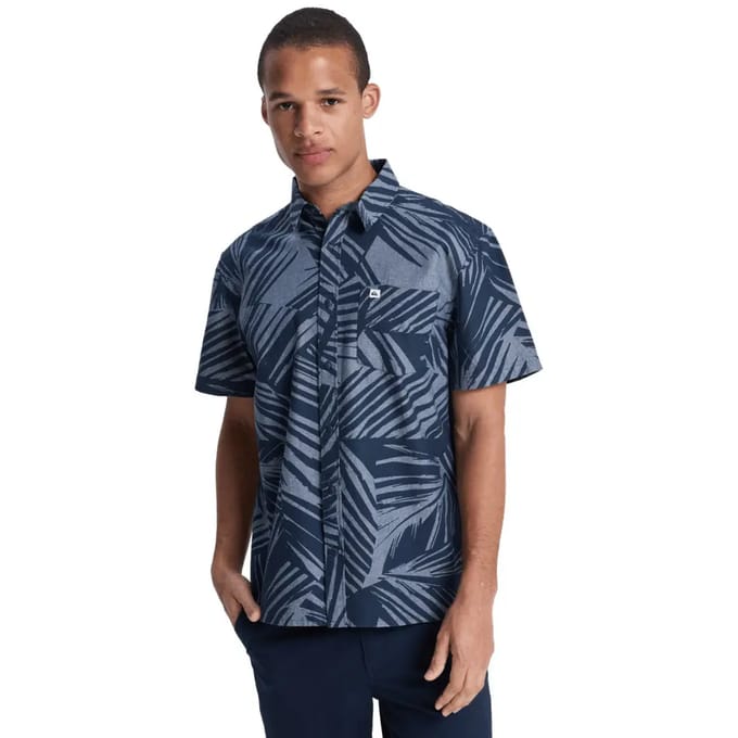 Quiksilver Forkhill Overhemd Met Korte Mouwen Blauw S Man