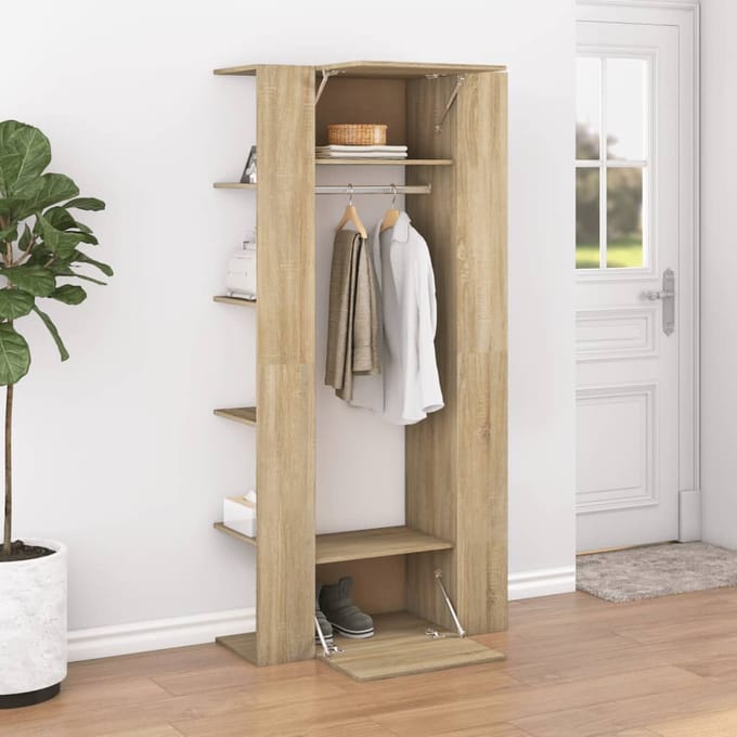 vidaXL - Halmeubel - 97,5x37x99 - cm - bewerkt - hout - sonoma - eikenkleurig