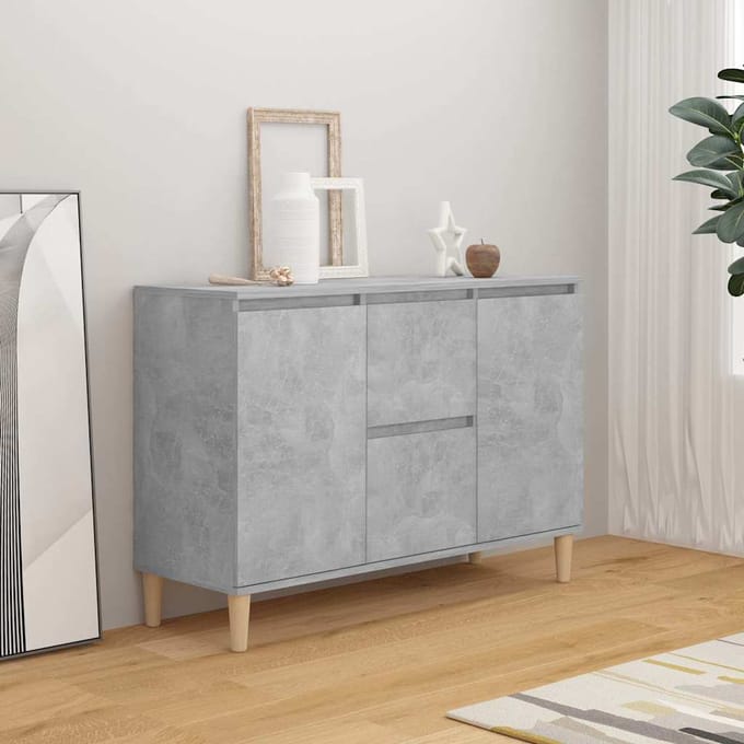 vidaXL - Dressoir - 101x35x70 - cm - bewerkt - hout - betongrijs