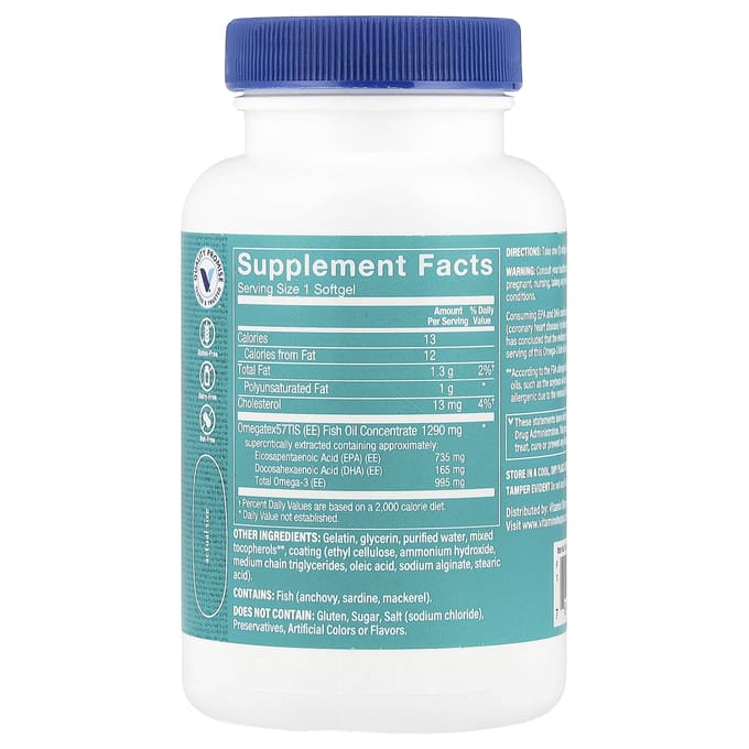 The Vitamin Shoppe, Huile de Poisson Super Oméga3, 60 Gélules Molles