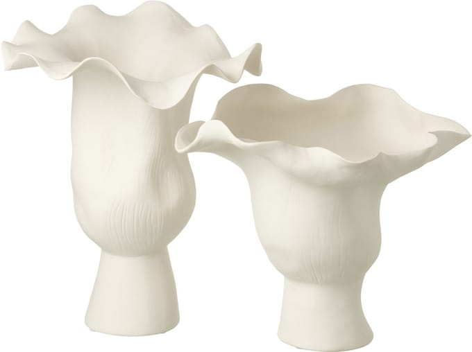 J-Line vaas Helix - keramiek - wit