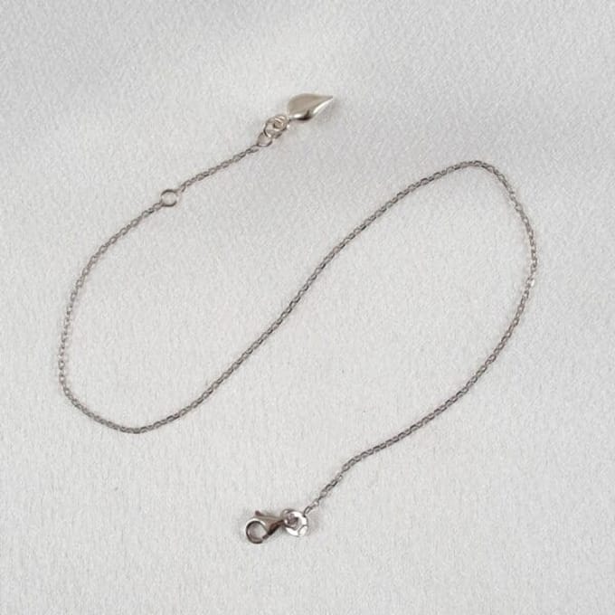 Sylvie Monthulé | Silver Anklet | Silver Leaf