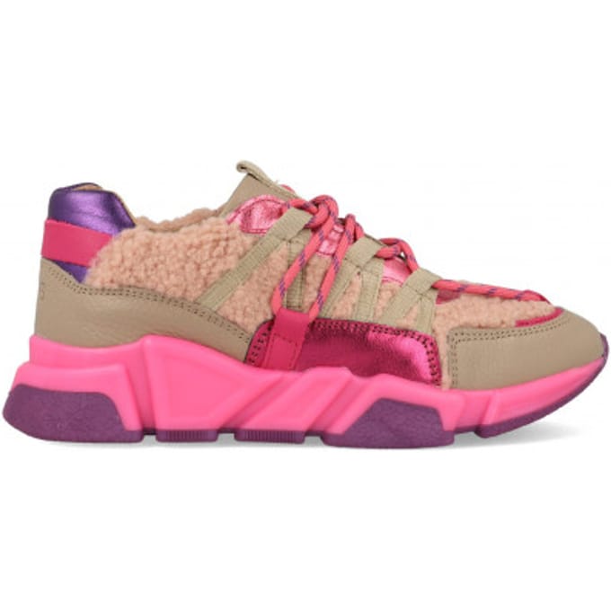 DWRS LOS ANGELES teddy Sneakers Fuchsia / Beige Maat 37