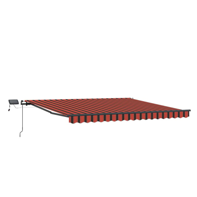 vidaXL - Uitschuifbare - luifel - Oranje - en - bruin - 450 - × - 300 - cm