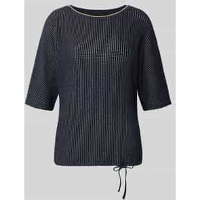 T-shirt met structuurpatroon en trekkoord