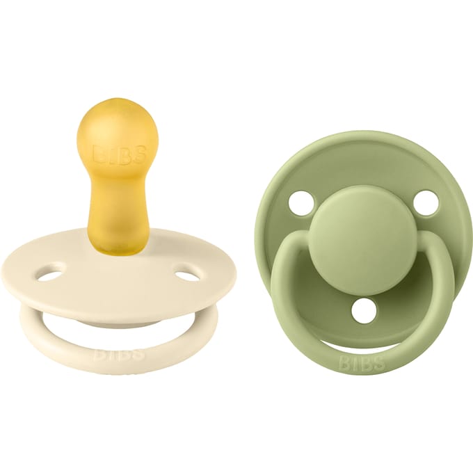 BIBS De Lux 2 Pack Latex Maat 2 Ivoor/Salie 2 st