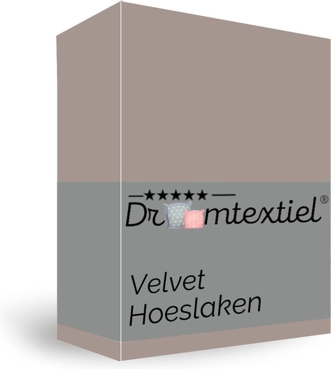 Droomtextiel Velours Hoeslaken Taupe - 90x200 cm