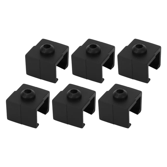 6 STUKS Hotend Siliconen Sleeves 280 graden Celsius Temperatuurbestendigheid 3D Printer Extruder Siliconen Hoes Sokken black