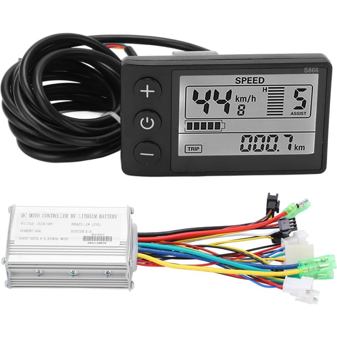 36V 48V 250W 350W 15A Borstelloze Motor Controller LCD866 Display Paneel Elektrische Fiets Borstelloze Controller Kit gray