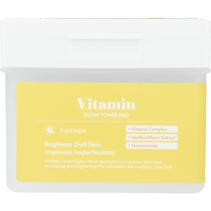 Dermal, Vitamin Glow Toner Pad, 120 cotons white