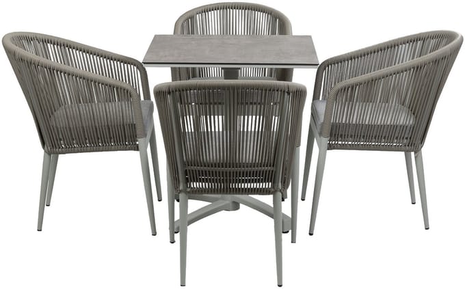 Tuinset Sluis/Gent | 4 personen | Vierkant 70 cm | Rope & HPL