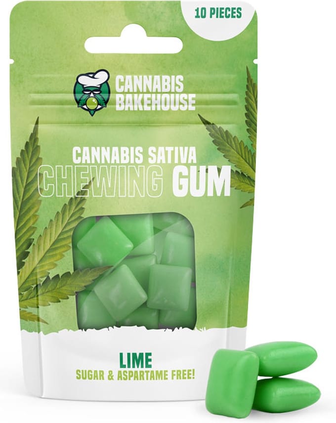 Cannabis Chewing Gum - kauwgom met lime smaak - suikervrij - 5 pack