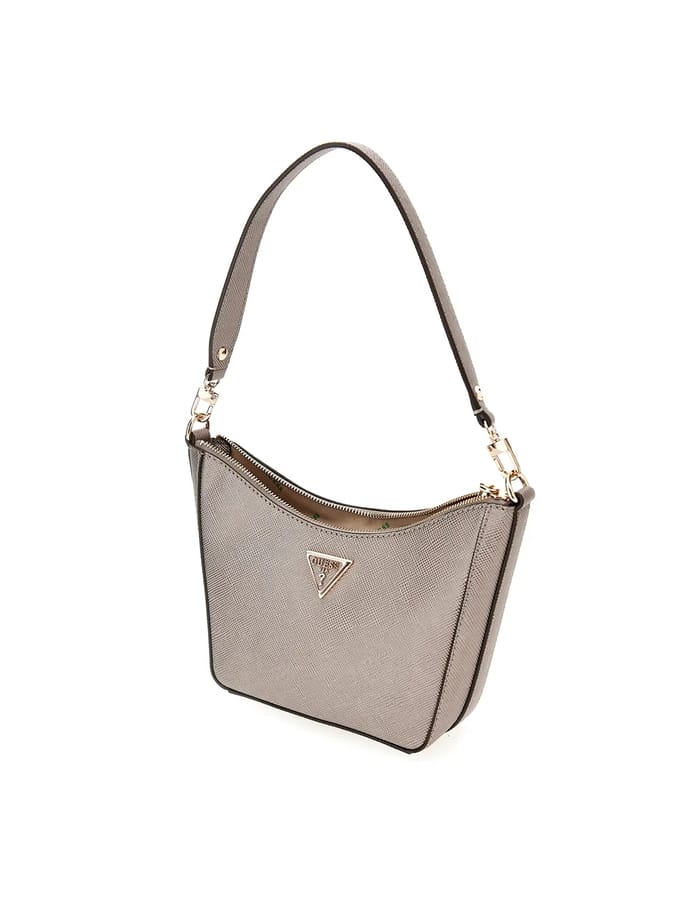 GUESS Schoudertas Eco Gloriana Top Zip Shoulder Bag Pewter Grijs