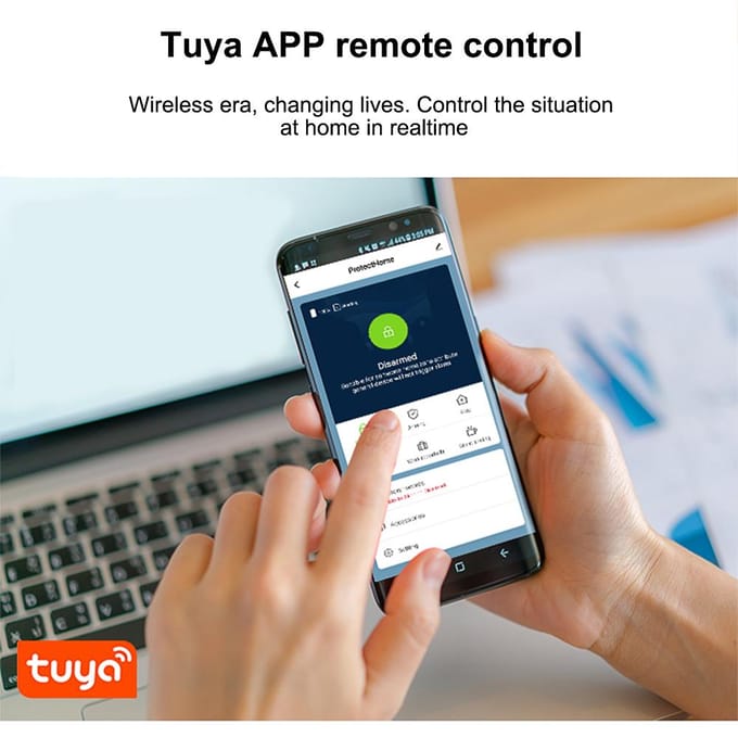 CS118 WiFi + GSM + GPRS 3 en 1 réseau système d'alarme domestique Intelligent Tuya APP télécommande 433 MHz blanc