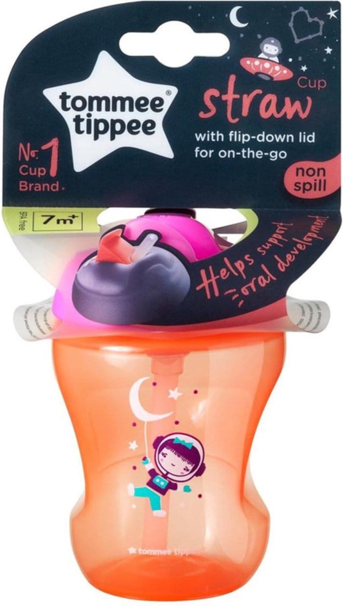 Tommee Tippee - Cup - Training Straw cup - girl- 230 ml- 7m+ Roze