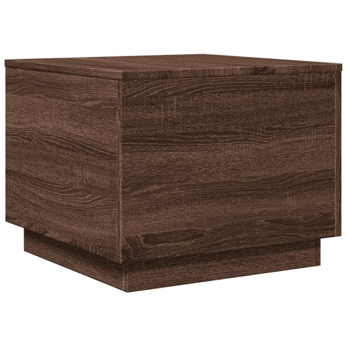 vidaXL - Salontafel - met - LED-verlichting - 50x50x40 - cm - bruin - eikenkleur