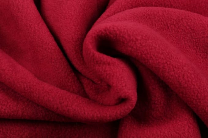 10 meter fleece stof - Wijnrood - 100% polyester