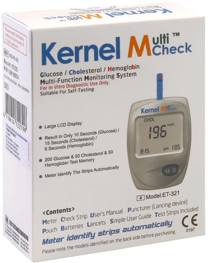 Multicheck 3HB startpakket 3-in-1 glucose-cholesterol-hemoglobine meter