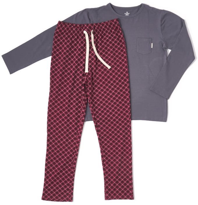Little Label - heren pyjama - rode ruit - S/46 - Zachte BIO Katoen