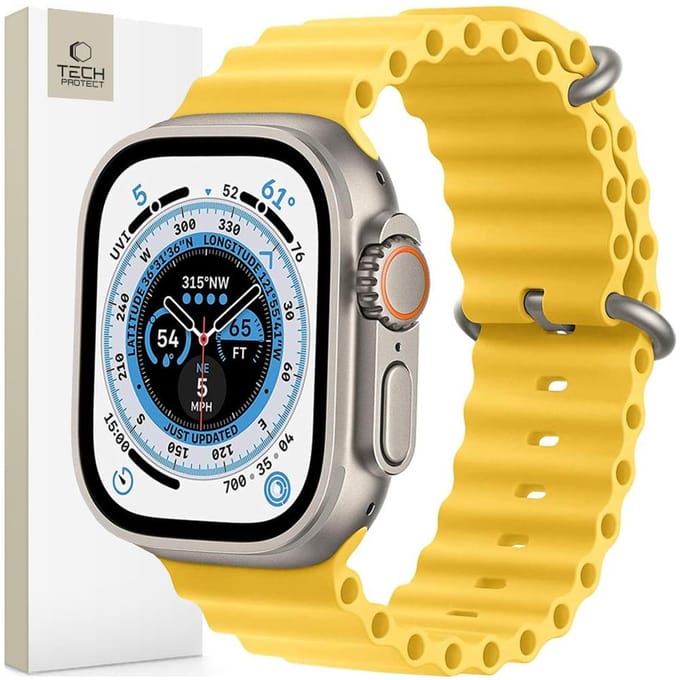 Tech-Protect IconBand Pro Strap for Apple Watch 4 / 5 / 6 / 7 / 8 / 9 / SE / Ultra 1 / 2 (42 / 44 / 45 / 49 mm) - Yellow