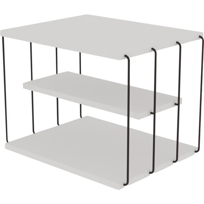 Asir - Bijzettafel - Wit - 50 x 40 x 34 cm