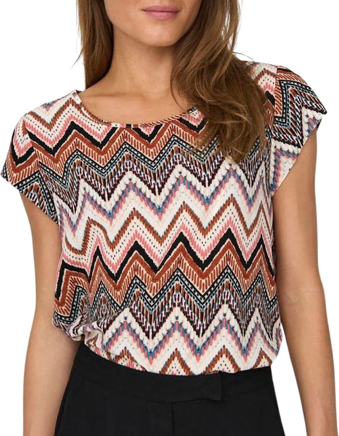 Only Vic S/S AOP Top Dames - Maat XS (34)