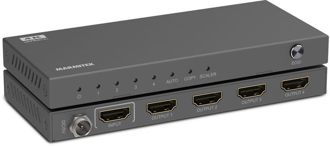 Marmitek Split 614 Pro HDMI splitter 4K @ 60 Hz (1 in/4 out) met HDR, Deep Color & EDID-schakelaar