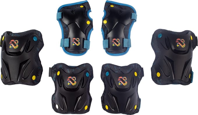 Nijdam Skate Beschermset Kinderen - Path Defender - Zwart/Blauw - M