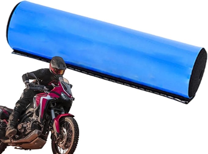 Stuurbeschermkussen - Schuimrubberen bekleding - Motorrijden - Borstbescherming - 20 x 5 cm - Blauw