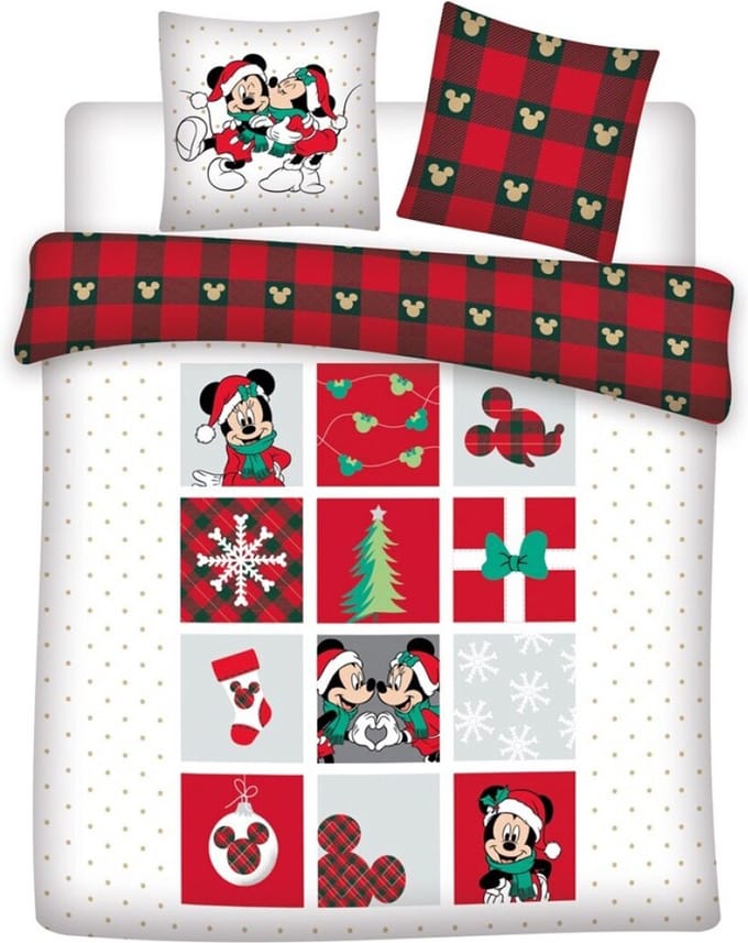 Mickey & Minnie Mouse Dekbedovertrek christmas- katoen