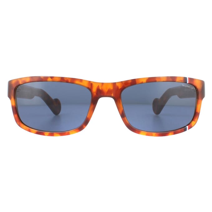 Moncler rechthoek heren Havana blauwe zonnebril