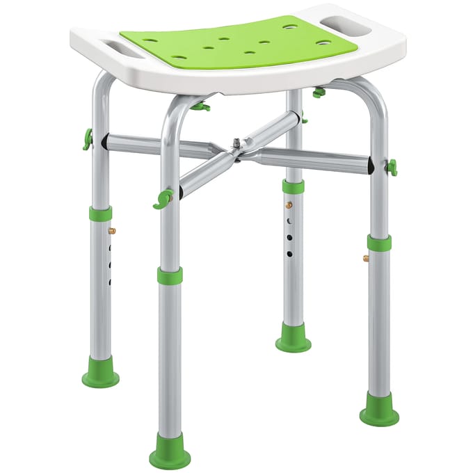 HOMCOM douchekruk - aluminium - 42,5 x 27 x 51,5 cm - groen