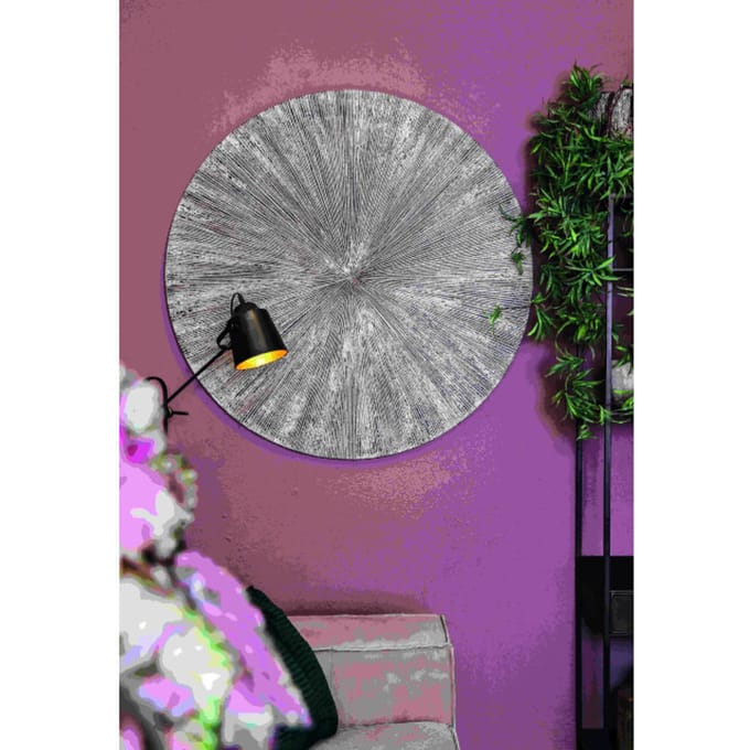 PTMD Wandpaneel Rond L - 120x2x120 cm - Hout - Wit