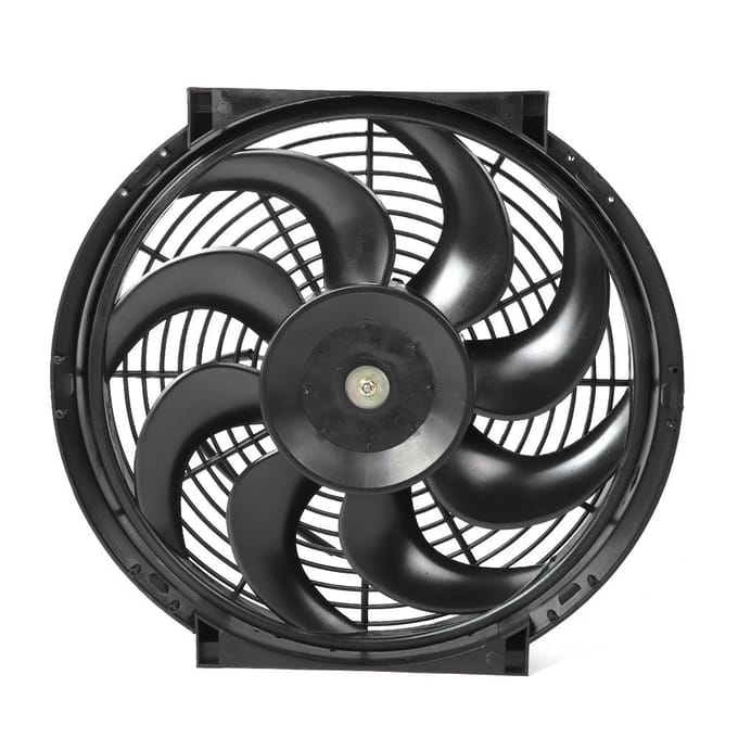 Ventilateur de Refroidissement Électrique Slim 14 pouces Assemblage 12V Pièces Universelles avec Kit de Montage
