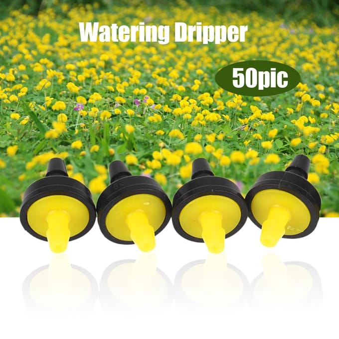 50 Pièces Arroseurs d'Irrigation Compensateurs de Pression à Débit Réglable Goutteurs d'Arrosage Émetteurs yellow