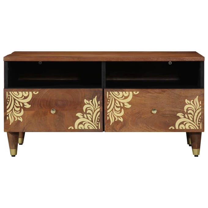 vidaXL - Salontafel - Honing - bruin - 80 - x - 54 - x - 40 - cm - Massief - Mango - Hout