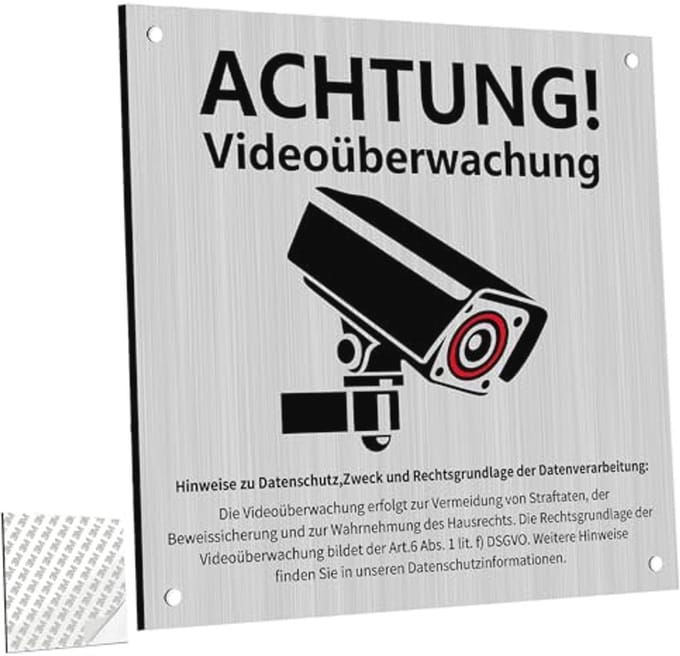 Videobewaking Schild 15x15 cm voor Privacy en Veiligheid