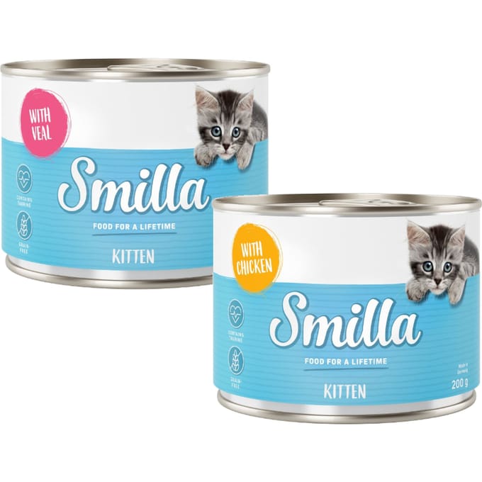 6 x 200 g Smilla Kitten Kattenvoer Kattenvoer - Gemengd pakket